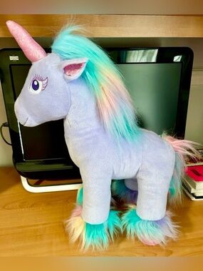 Build a bear Enchanted unicorn fairy friend colorful horse plush toy 15” sounds